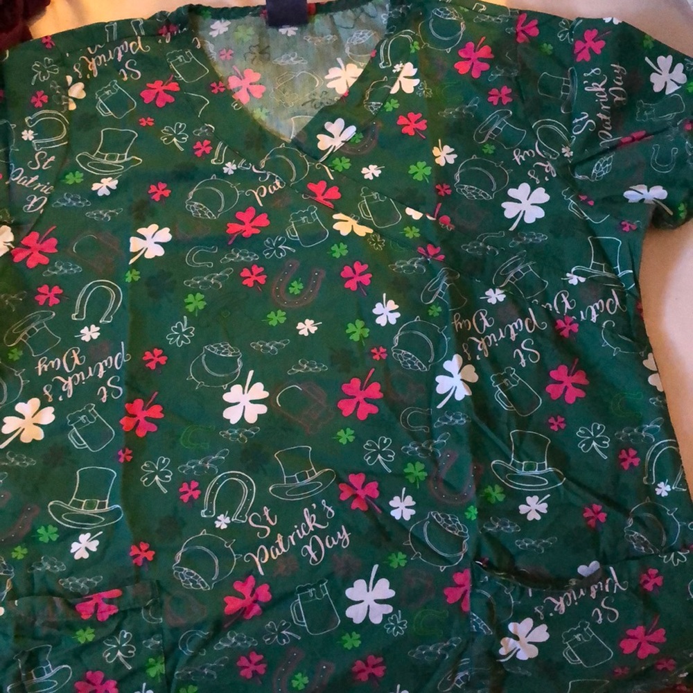 St. Patrick’s day scrub top